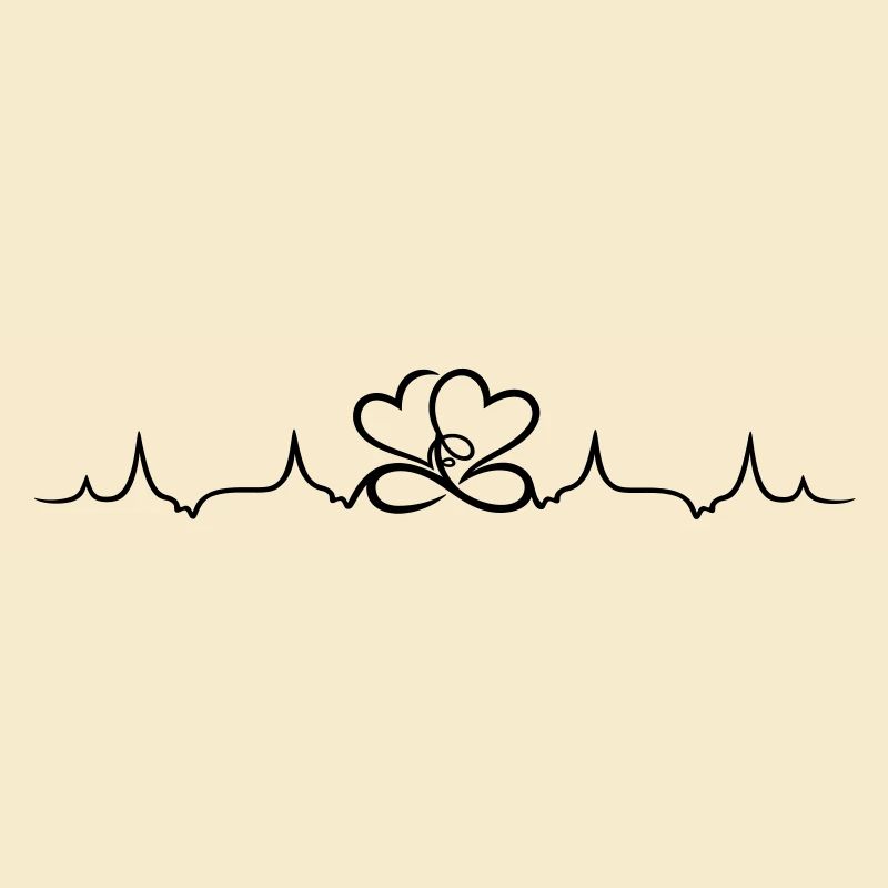 Heartbeat, two hearts with infinity symbol