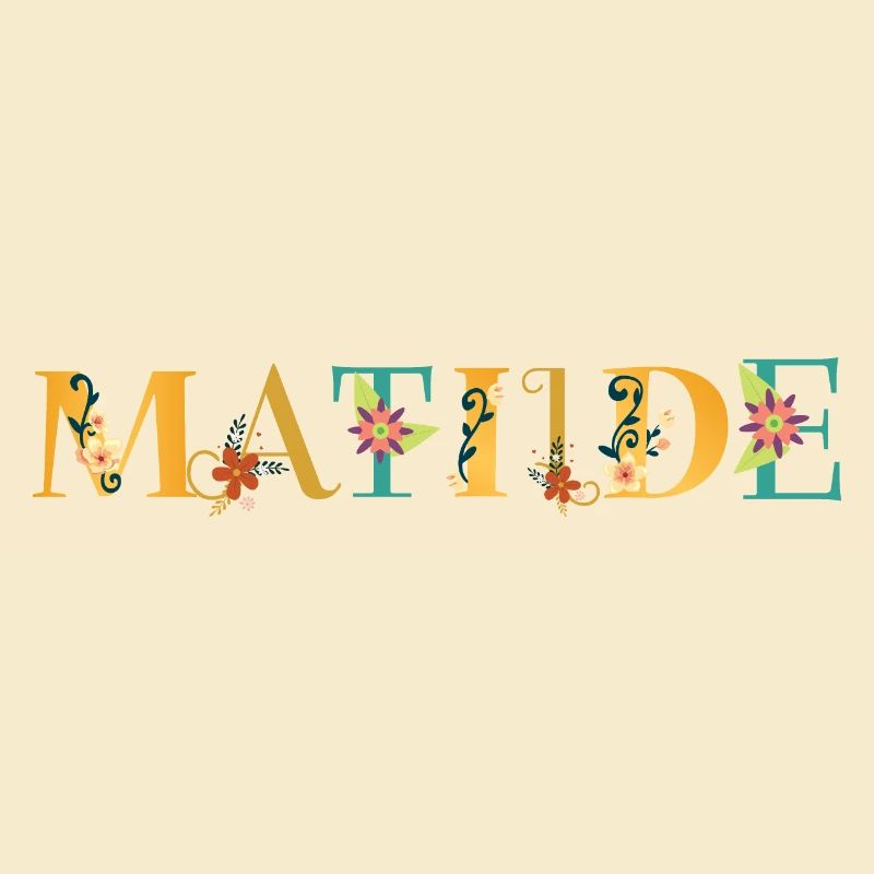 MATILDE Nom Art avec fleurs brodées
