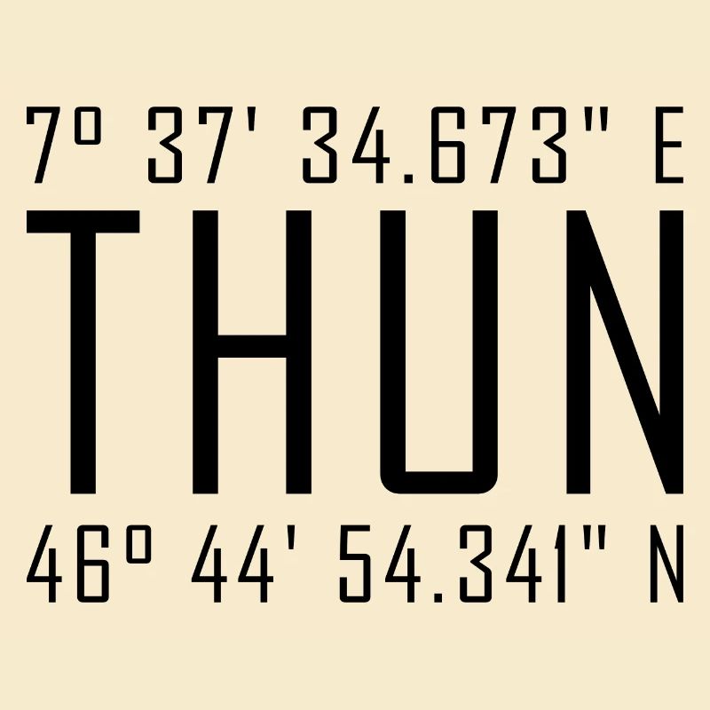 Coordonnées de Thun – Typographie avec référence locale Besch