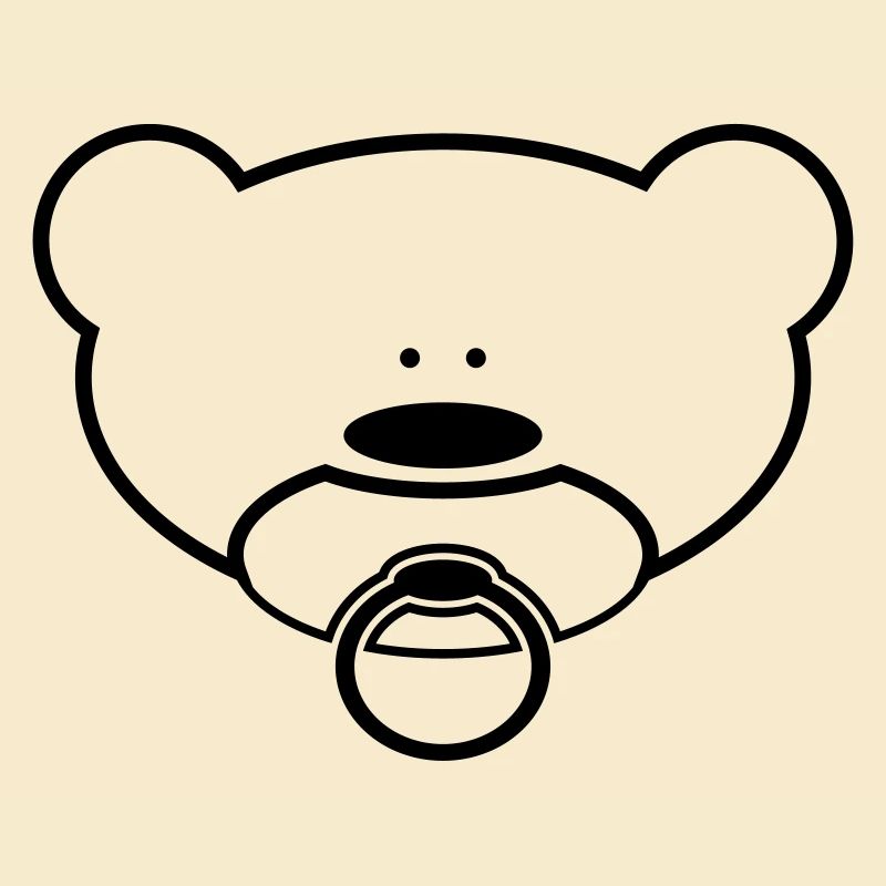 Funny teddy bear with pacifier