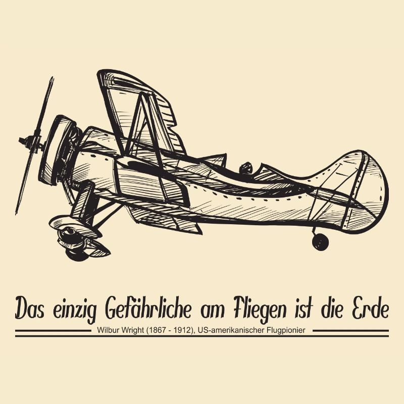 Flugzeug Propeller Old Timer Pilot-Spruch, schwarz