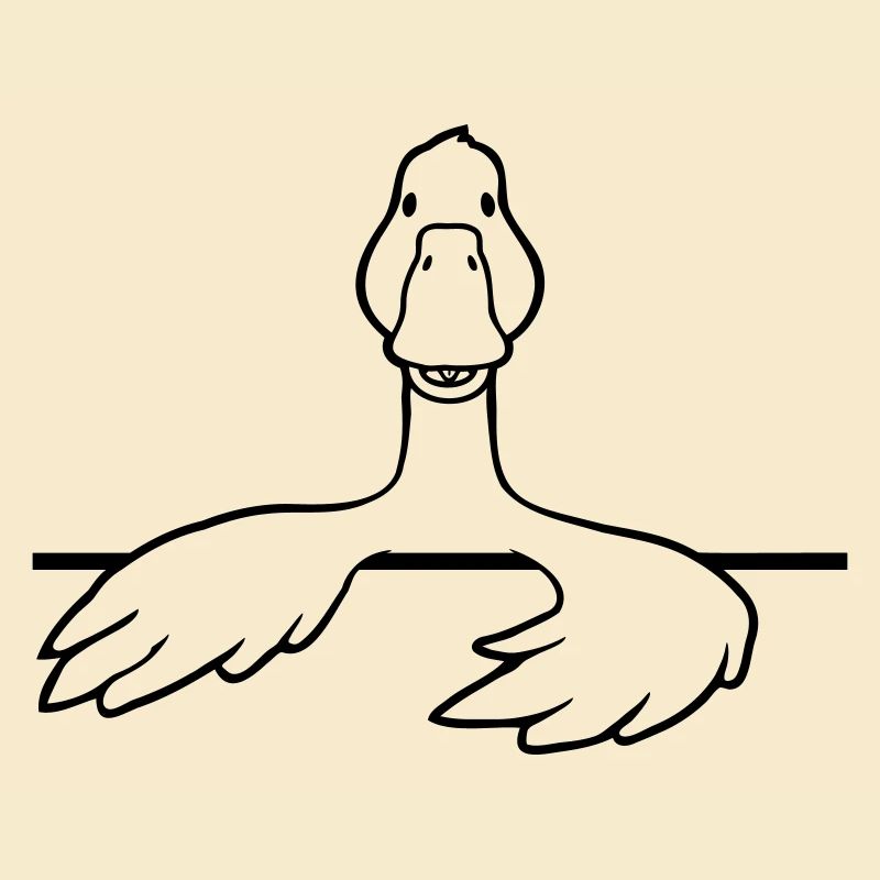 Comic Goose Behind the Wall