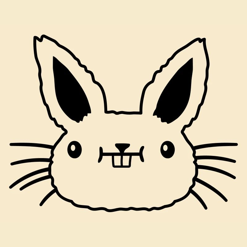 Visage petit lapin kawaii