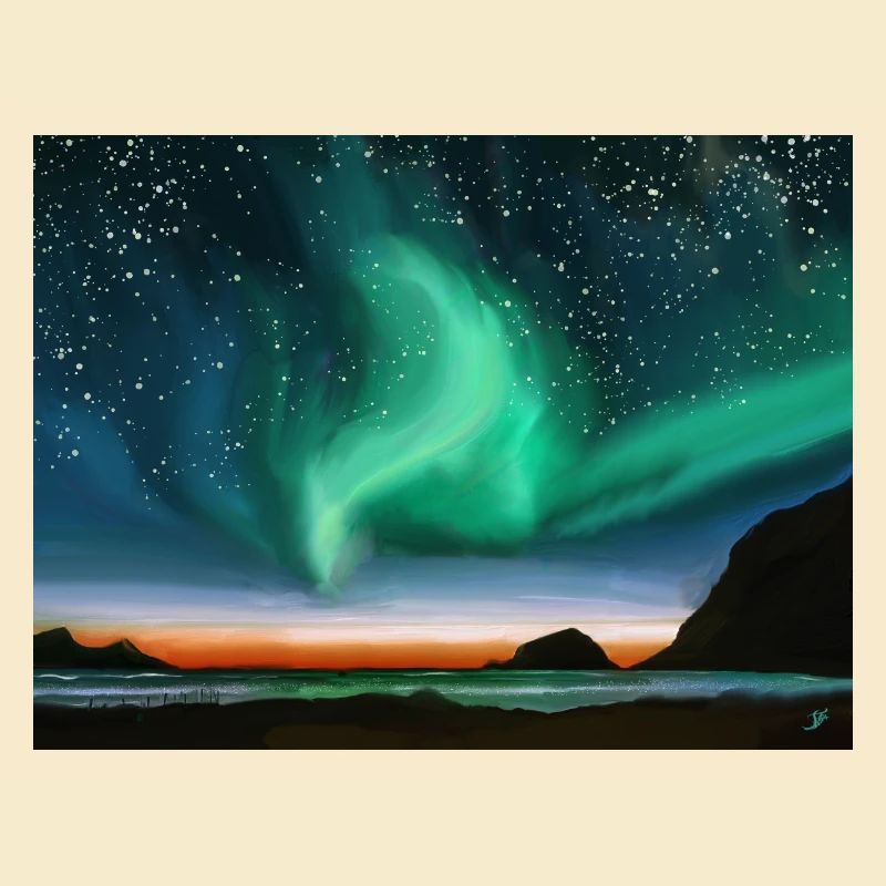 Nordlichter - Ölgemälde