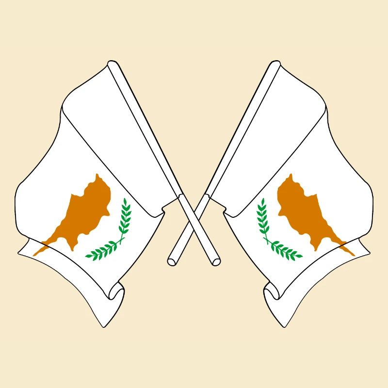 Zwei Flaggen Zypern