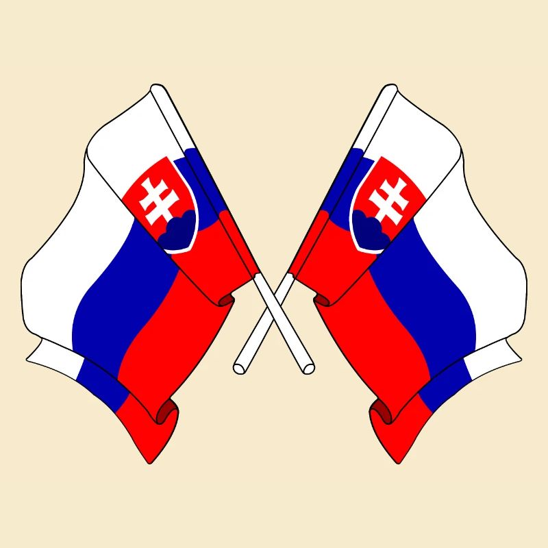 Deux drapeaux Slovaquie