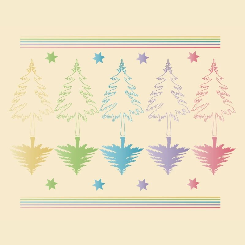 Christbaum, Tannenbaum oder Weihnachtsbaum Umrisse