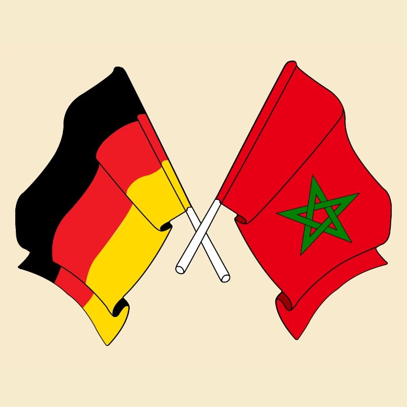 Drapeau de l’Allemagne et drapeau du Maroc