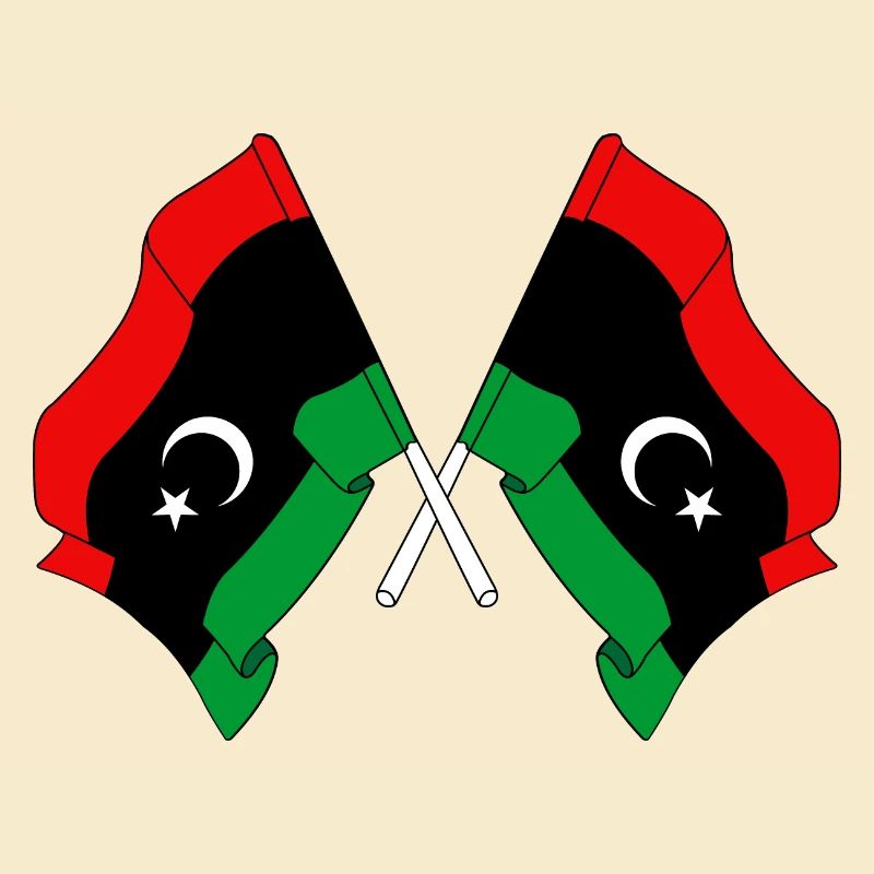 Two flags Libya