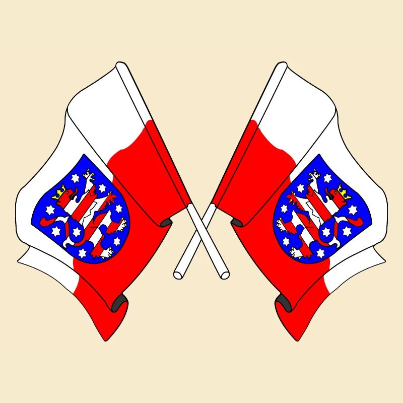 Deux drapeaux traversent la Thuringe