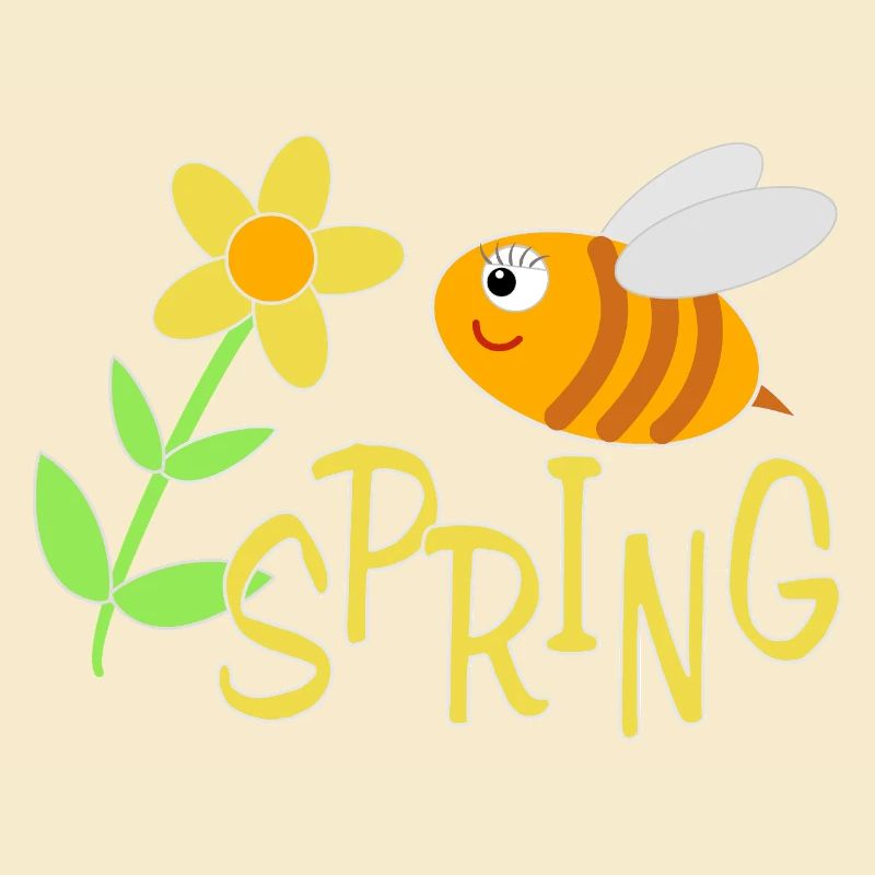 Fröhliche Bienchen mit Blumenmotiv
