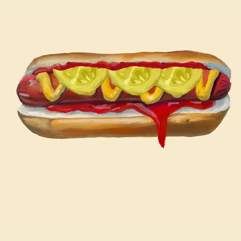Farbexplosiver Hotdog Malerei