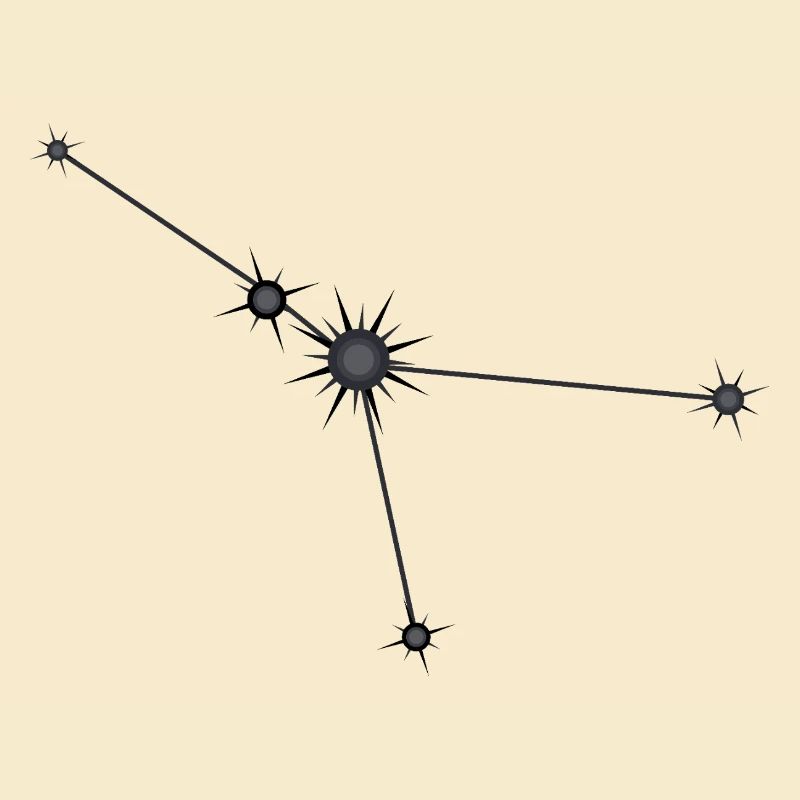 Krebs Stern Konstellation Sternzeichen Schwarz & Grau