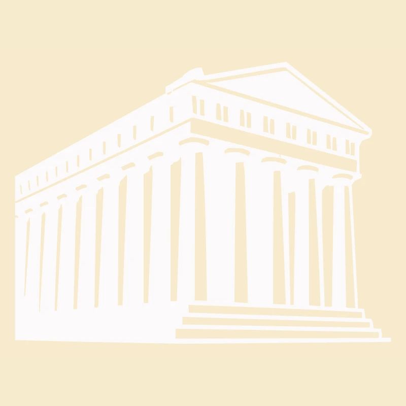 Ancient Greek temple illustration