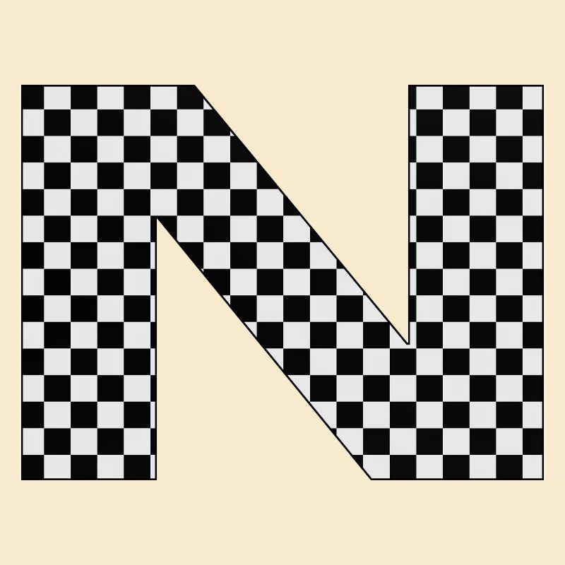 N – Checkerboard Typography Statement