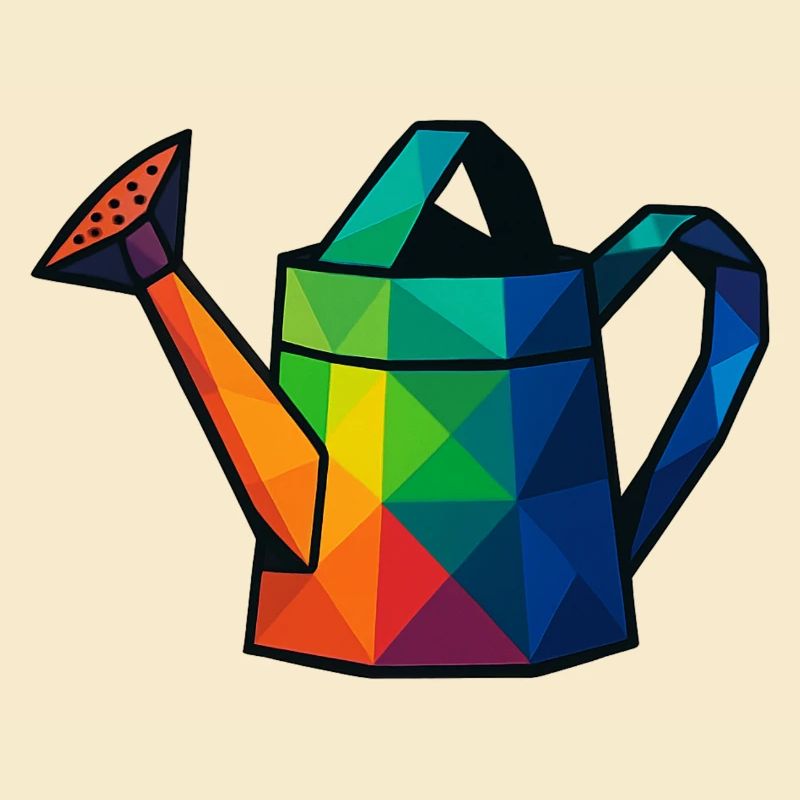 Low-Poly-Geometric Design Gießkanne