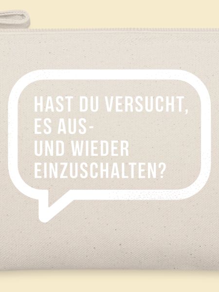 Reboot Spruch im Sprechblasen-Design