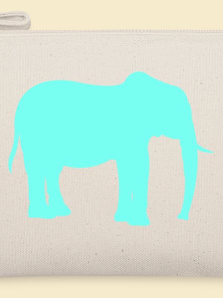 Elefant Silhouette Neon Cyan