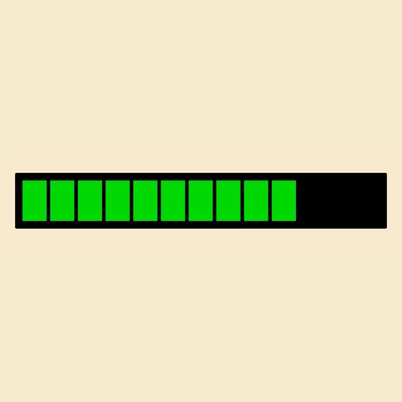 Rectangle loading bar Black Green (75%)