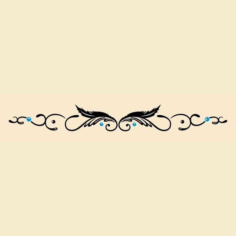 Ornament with two feathers, indian style.
