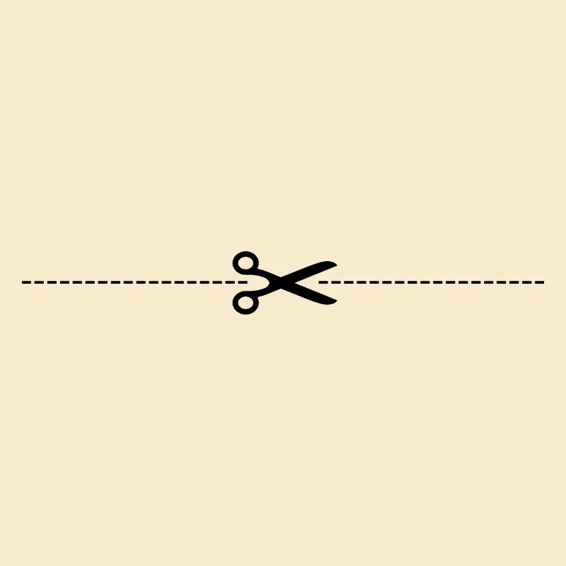 Ciseaux avec ligne de coupe