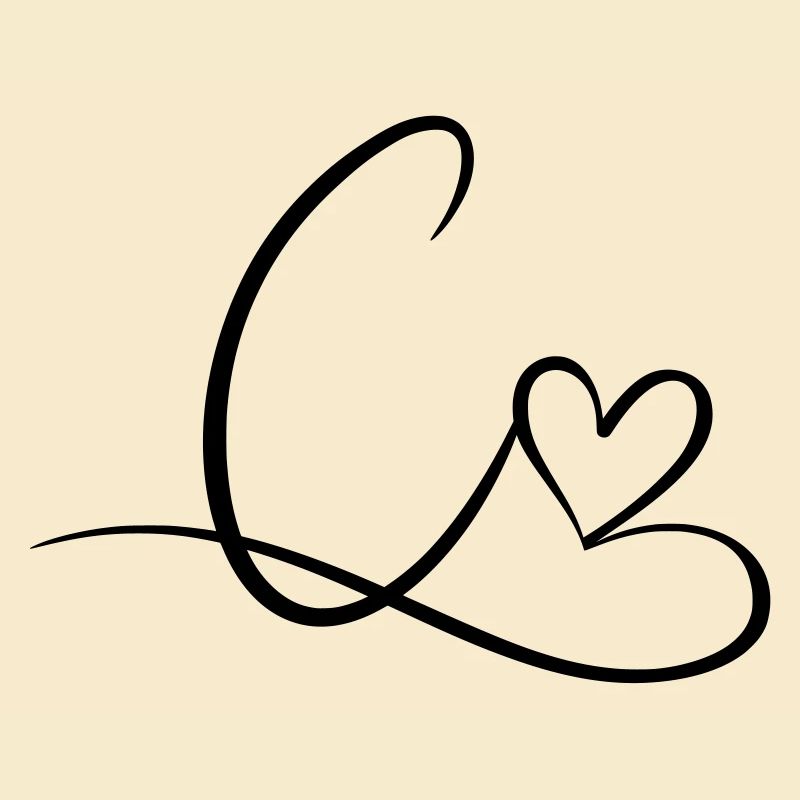 Letter C Initial letter Name Calligraphy Heart