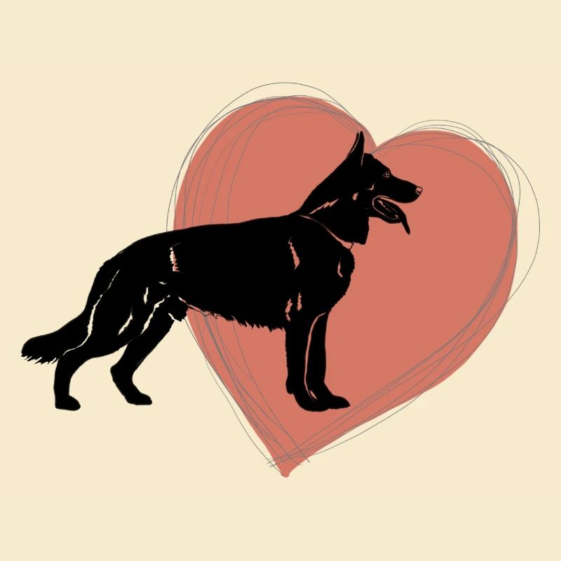 Schäferhund mit Herz