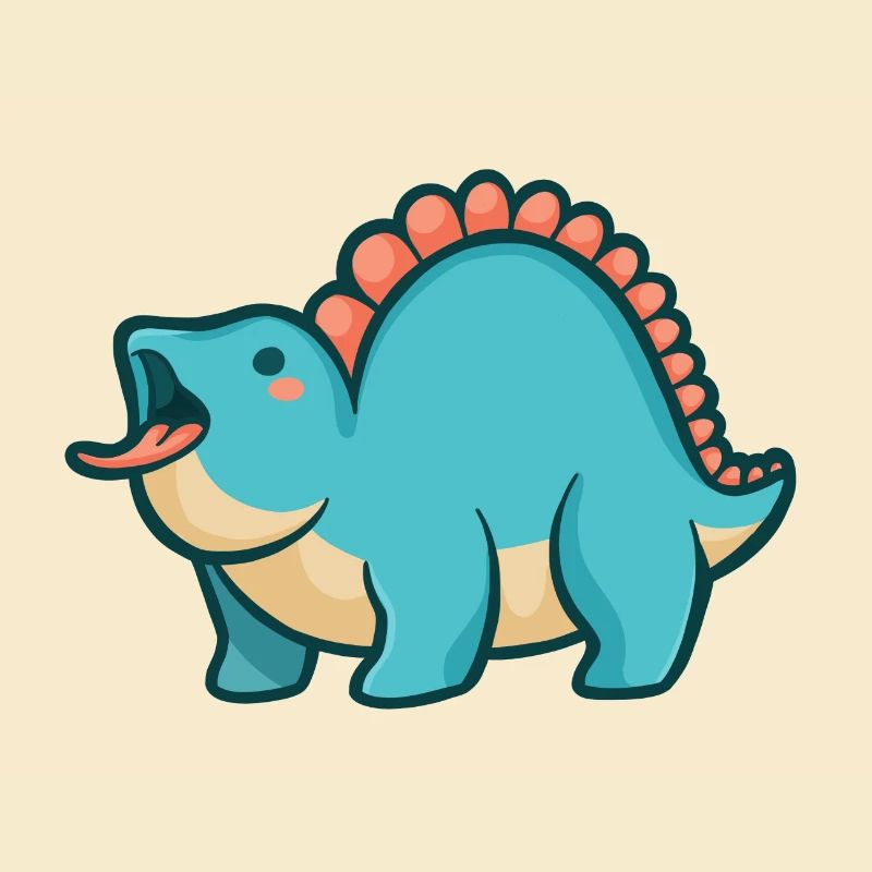 Cute chubby Stegosaurus, Dino, Dinosaur