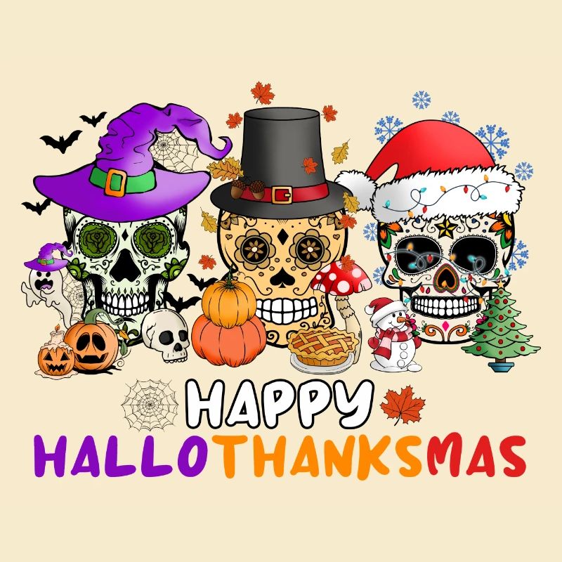 Happy Hallothankmas Sugar Skull