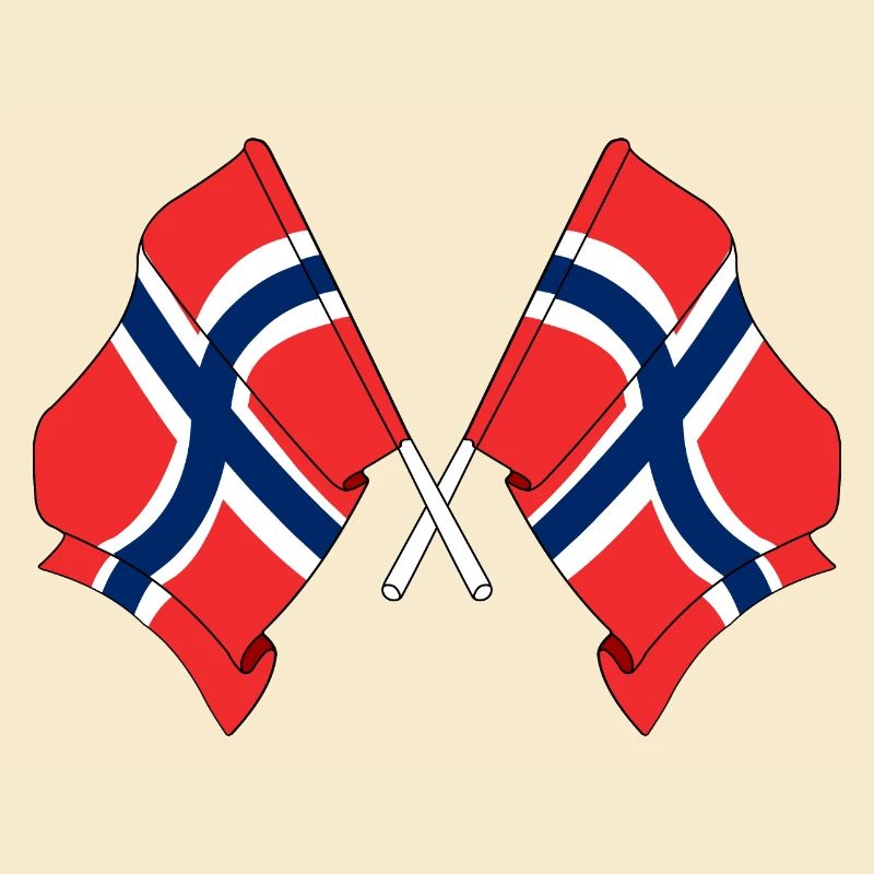 Two flags Norway