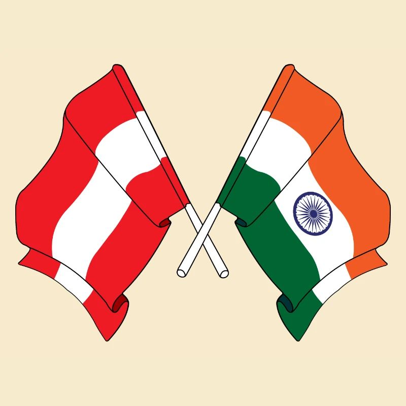Flag Austria, Flag India