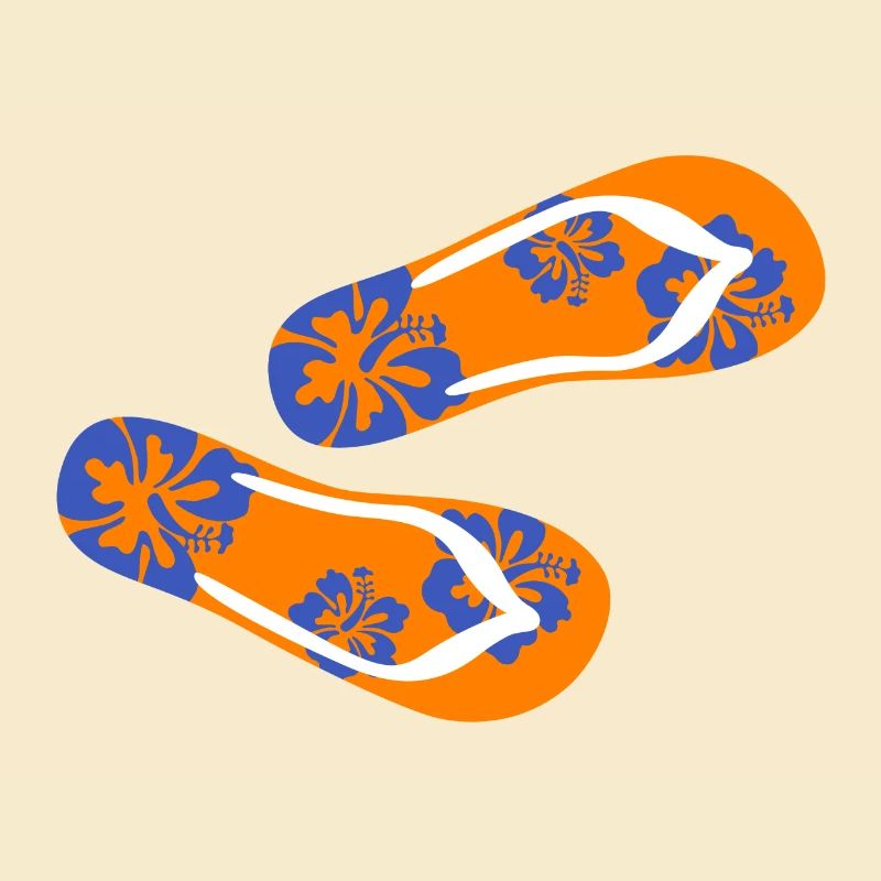 Latschen Hawai Flip Flops Urlaub Sommer Blume Fun