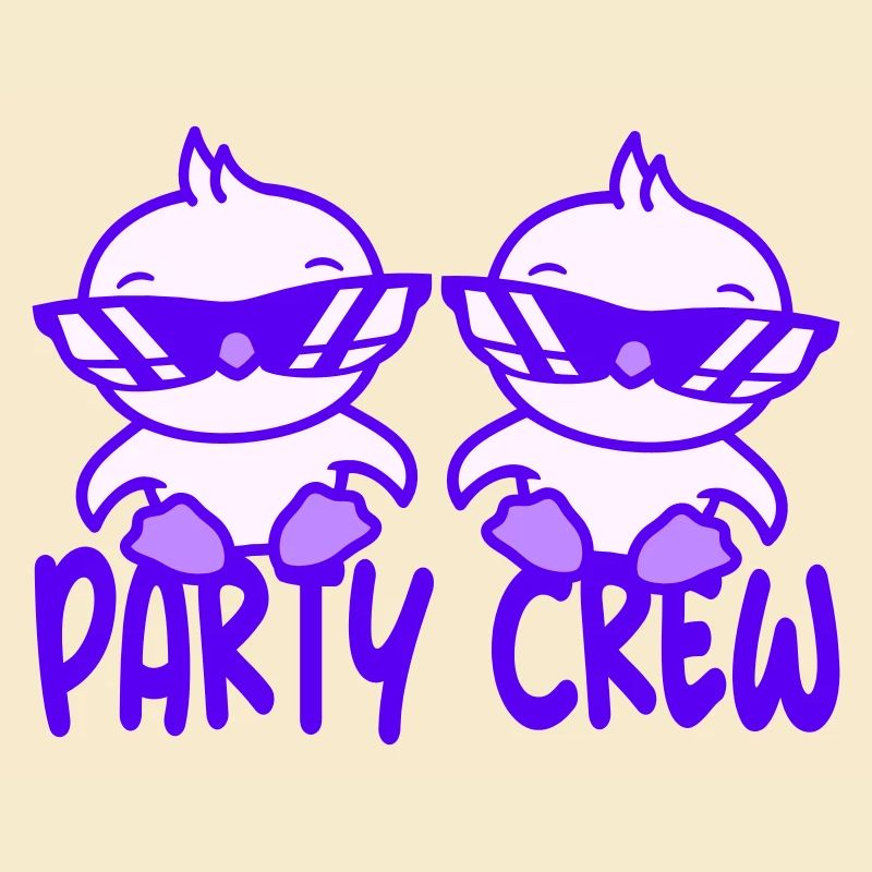Two Chicks Party Crew Chicks Birds 2 Friends Team