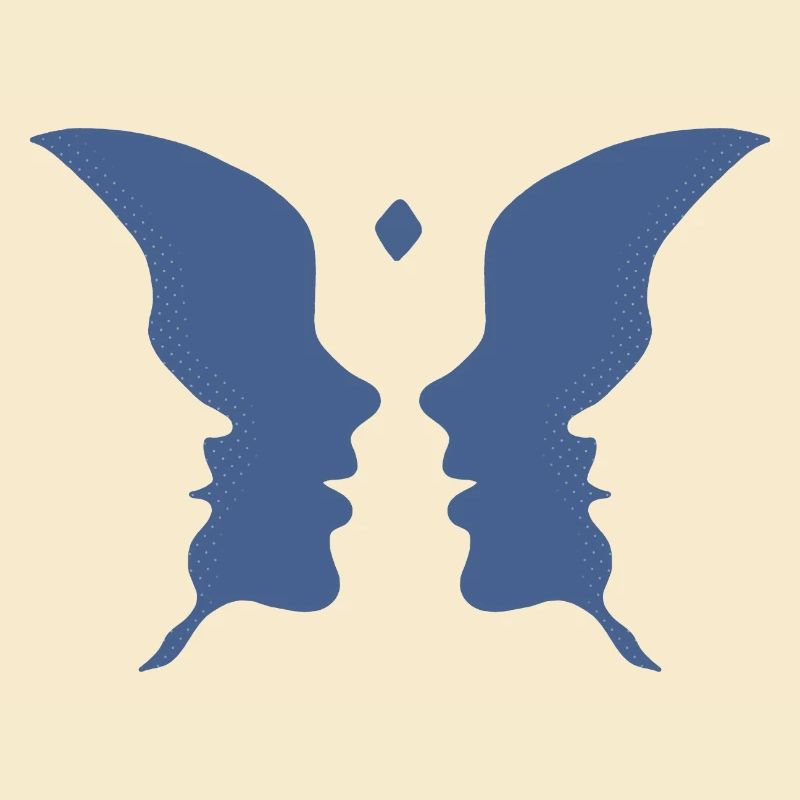 Küssende Gesichter oder ein Schmetterling