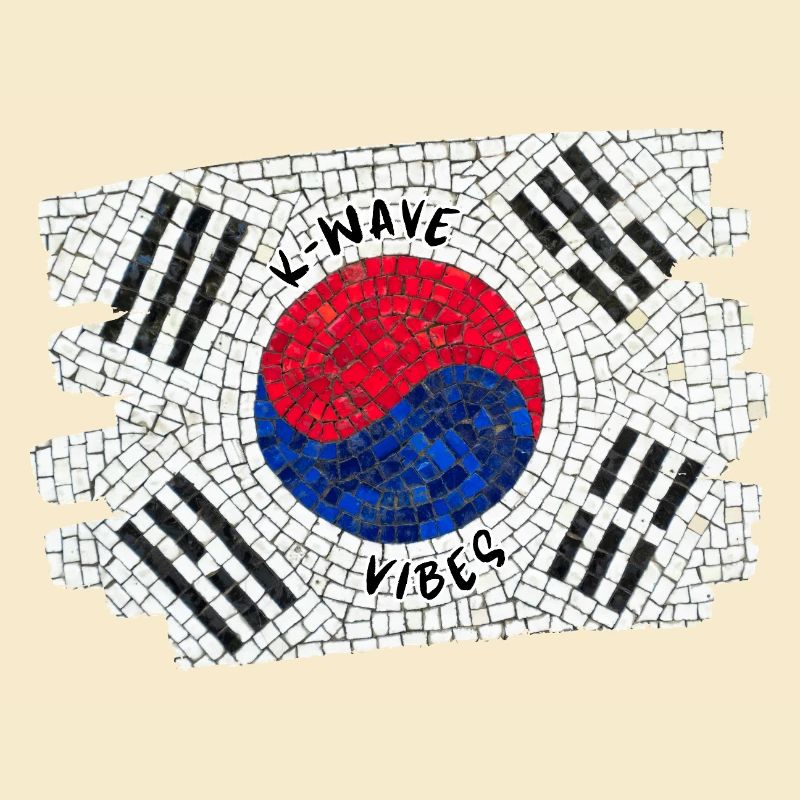 K-Wave Vibes Corée Drapeau Mosaïque Design