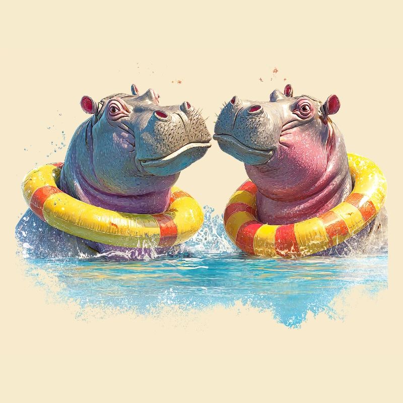Doppelte Hippo Badespaß