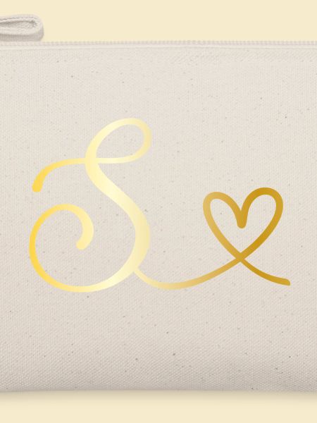 Buchstabe S goldenes Monogramm mit Herz