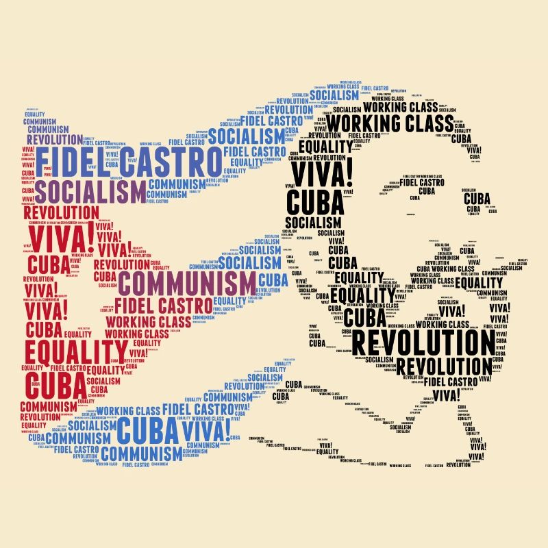 fidel castro flag word cloud