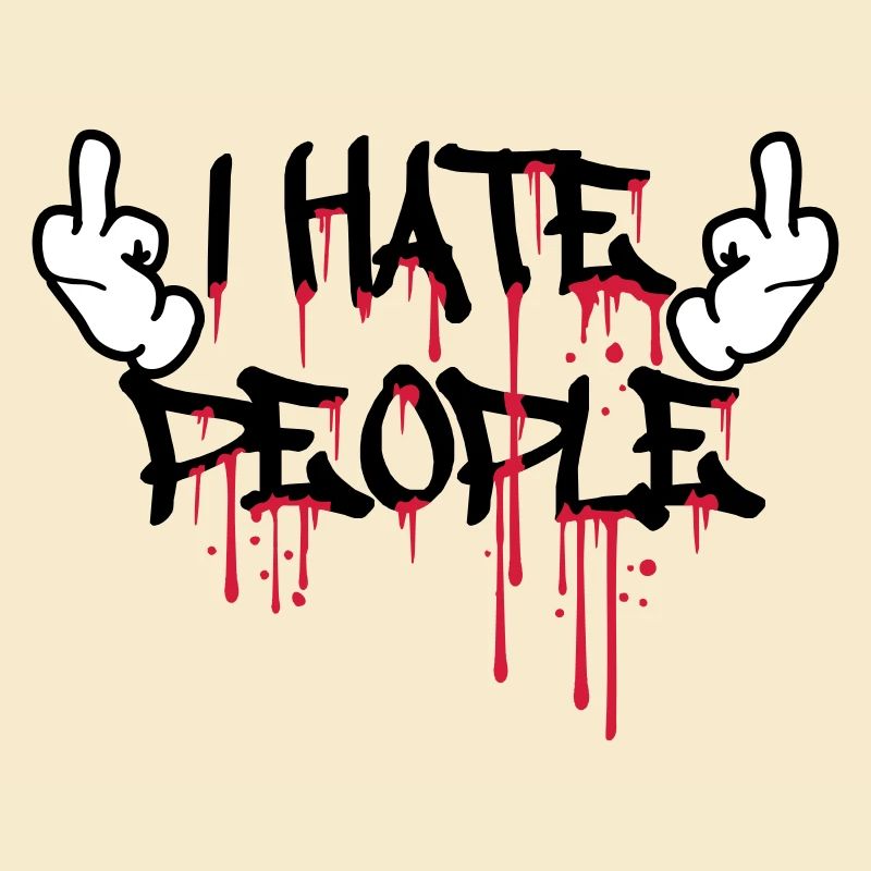 cool i hate people text graffiti spray tropfen blu