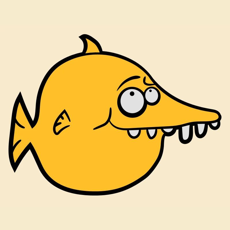 thick round funny comic fish