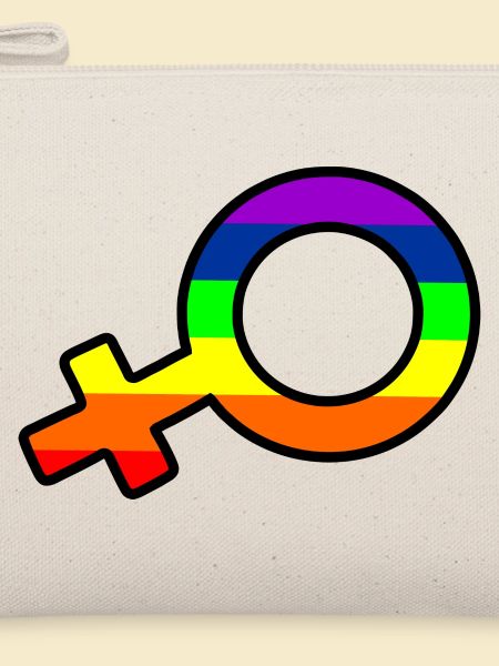 Gender Frau Logo mit Regenbogen