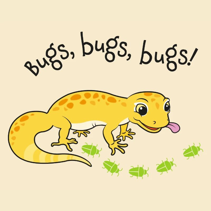 Leopardgecko mit Köstlichkeiten