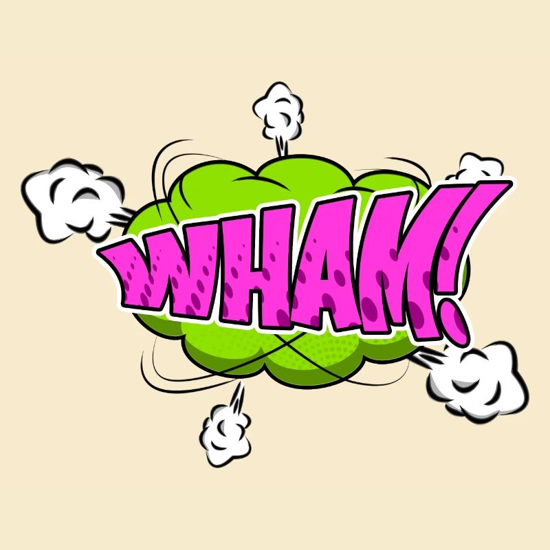 Wham! Comic Style Bubble Graffiti Lettering