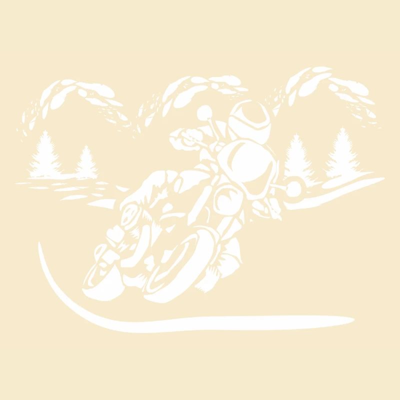 Motorcycle Forest Silhouette