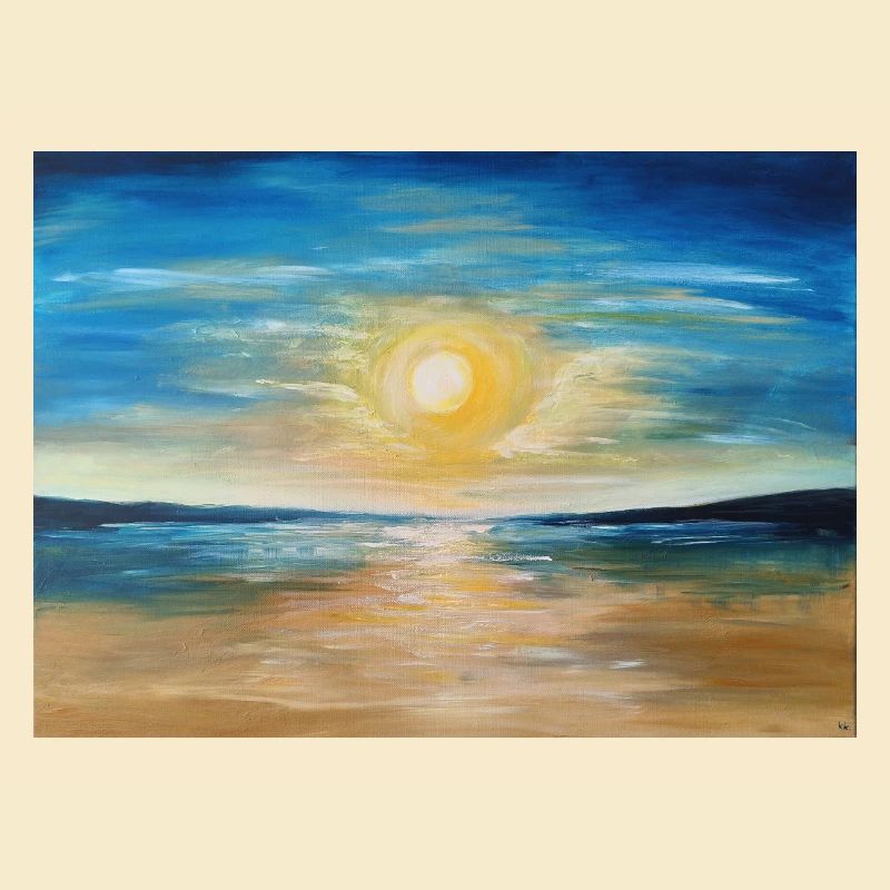 Reflet du coucher de soleil sur les eaux calmes