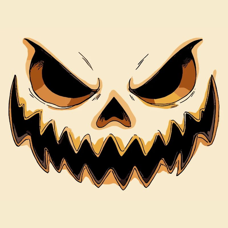 Grim Pumpkin Face for Halloween Boo