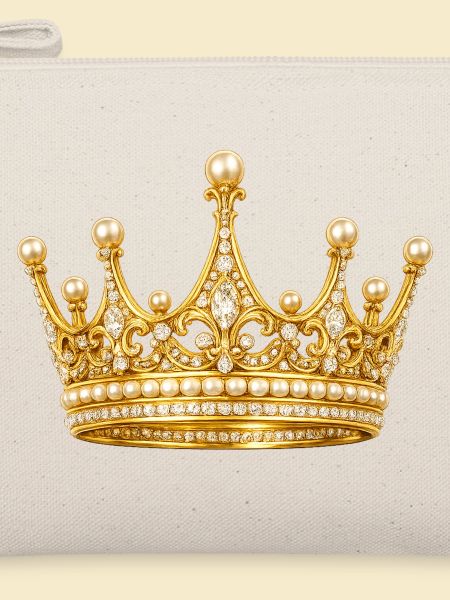 Goldene Königskrone mit Perlen