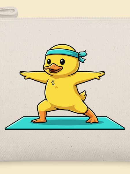 Yoga-Entenvogel mit Kriegerposen-Kunst
