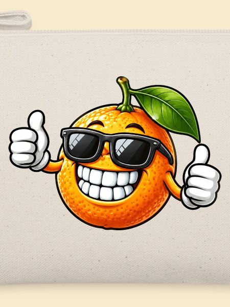 Coole Apfelsine mit Sonnenbrille Lächeln