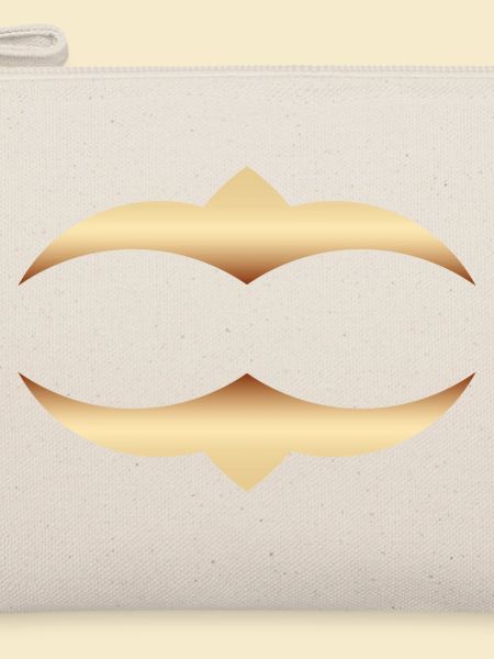 Goldenes Schnurrbart Logo